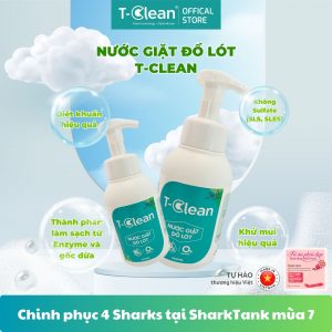 Nước Giặt Đồ Lót T-Clean - Thành phần tự nhiên - Không Sulfate - Giải Pháp An Toàn Cho Làn Da Nhạy Cảm